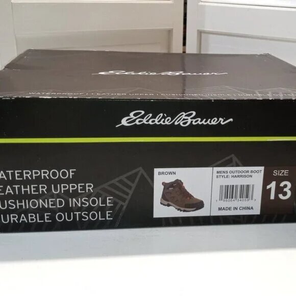 NWT Eddie Bauer Mens Waterproof Leather Upper Boot Harrison Size 12 & 13 - Picture 9 of 9